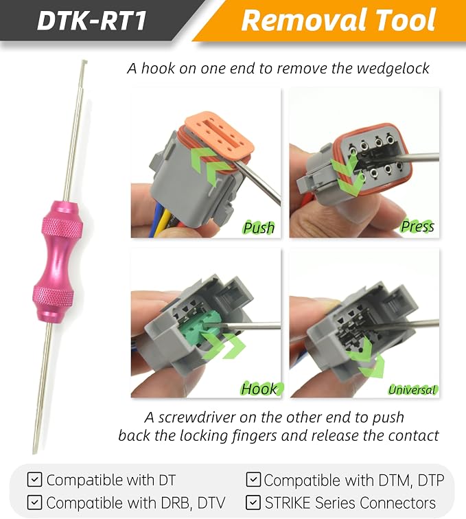 217PCS 12 Kits Deutsch DT Connector Kit with Crimper & Terminal Removal Tool - IP68 Waterproof 2 3 4 6 8 12 Pin Automotive Electrical Connectors & Size 16 Stamped Contacts for Car Truck Marine Wiring