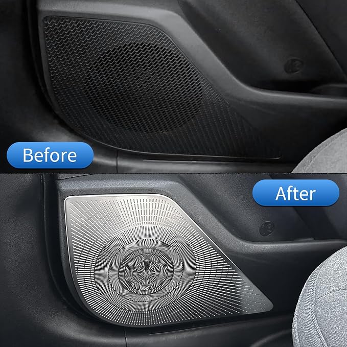 4PCS Stainless Steel Front & Rear Door Speaker Covers Trim Compatible with Kia K4 2025-2026 Accessories (Silver)