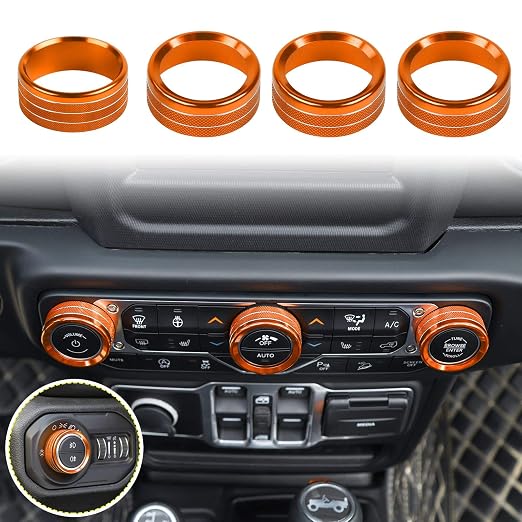 Air Conditioner Switch Knob & Center Console Gear Shift Storage Box for 2018-2025+ Jeep Wrangler JL JLU Gladiator JT 4xe