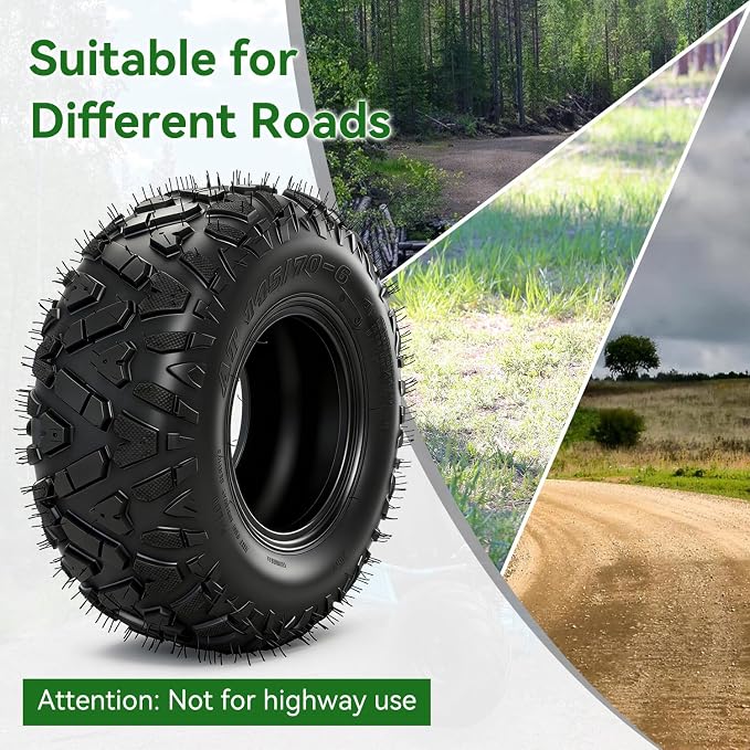 145/70-6 145-70-6 Tire Tubeless Compatible with Mini Bike Coleman CT100U CC100X B100 GMB100 RT100 KT196 Go Kart Baja Doodle Bug DB30 Motovox Mega Moto 80cc 105cc Kazuma ATV Quad 4 Wheeler Parts