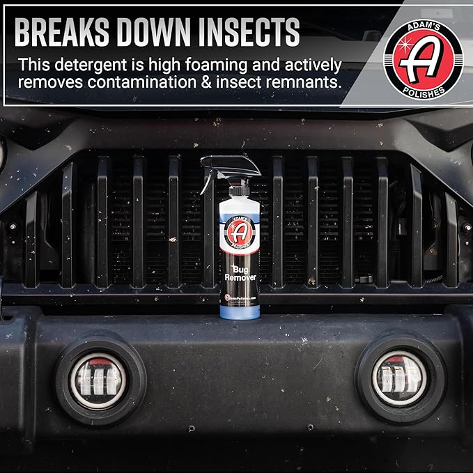Adam's Car Bug Remover (16oz) - Powerful Car Bug Remover For Car Detailing | All Purpose Spray Removes Bug & Tar From Plastic, Rubber, Metal, Chrome, Glass, RV, Boat, Motorcycle
