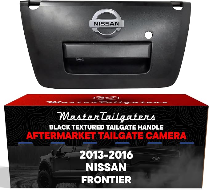 Master Tailgaters Black Tailgate Handle with Backup Camera Replacement for Nissan Frontier (2013-2016) | IP68 Waterproof | Parking Grid Lines Available | Easy to Install
