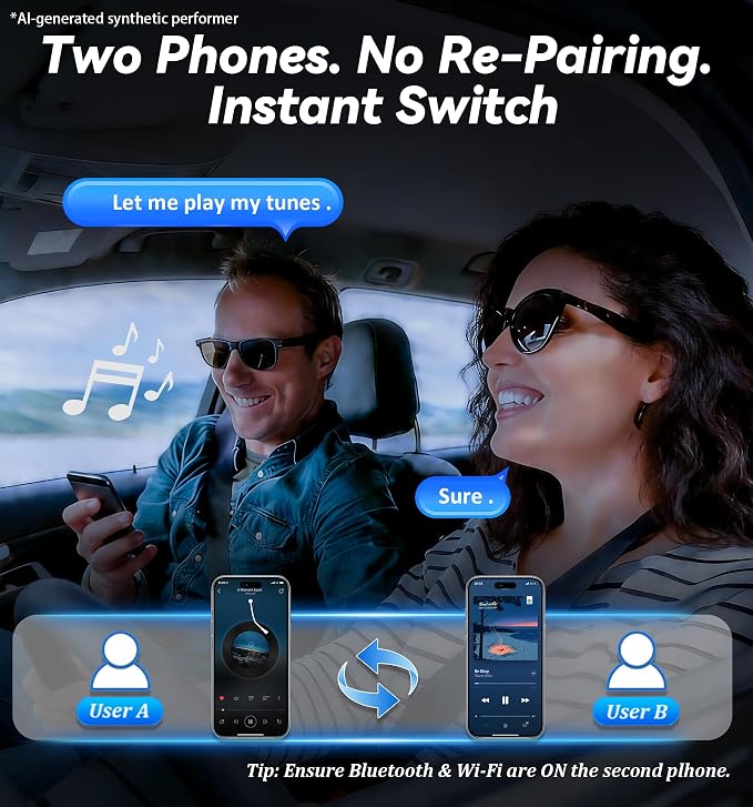 2026 Upgraded Wireless CarPlay Adapter with Buttons for Privacy Call & Two-Phone Fast Switch, Aluminum Cooling, Dual-Band WiFi, Mini Cable-Free, Compatible with Apple iPhone & Android Auto, Gray