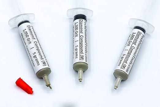 TechDiamondTools Kit of 3 Diamond Polishing Compound Polishing Paste USA Made 1050 1500 3000 Grit for Marble Glass Metal Rock Jewelry Resin Silver Gemstone with 25% of Diamond Powder
