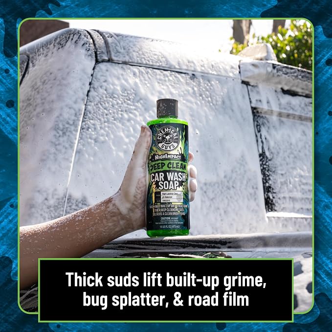 Chemical Guys High Impact Car Wash Soap, Deep Cleaning Vehicle Shampoo With Thick High Lubricity Suds, For Paint, Clear Coat, Wheels, and Exterior Surfaces - 16 Fl Oz