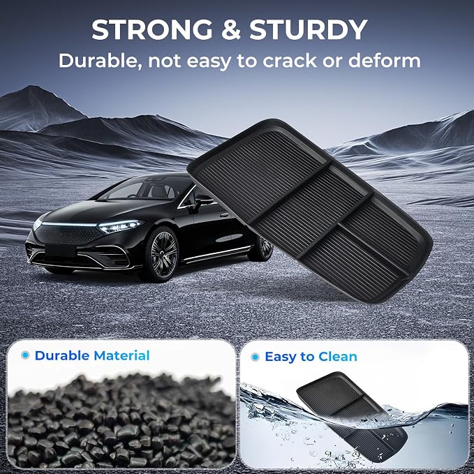 Lower Center Console Organizer Storage Tray for Mercedes Benz EQS 450+ 400 580 AMG SUV/EQE 350 350+ 500, Interior Accessories Insert Storage Tray for 2026 2025 2024 2023 EQS/EQE, Black