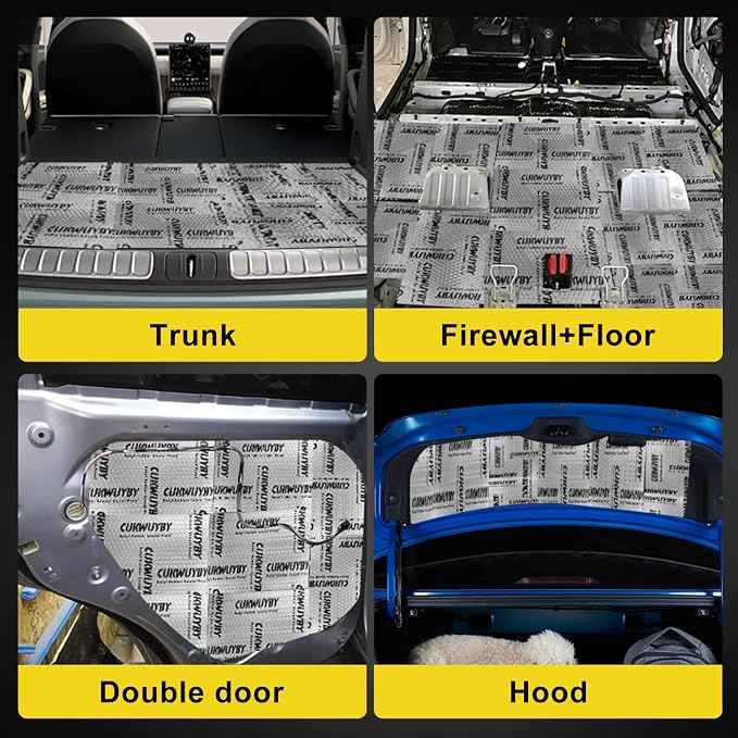 Sound Deading Material for Cars, 80mil (2mm) 20 sqft (1.86 sqm) Car Sound Deadening Mat, Butyl Automotive Sound Deadener, Noise Insulation and Vibration Dampening Material (18 pcs)