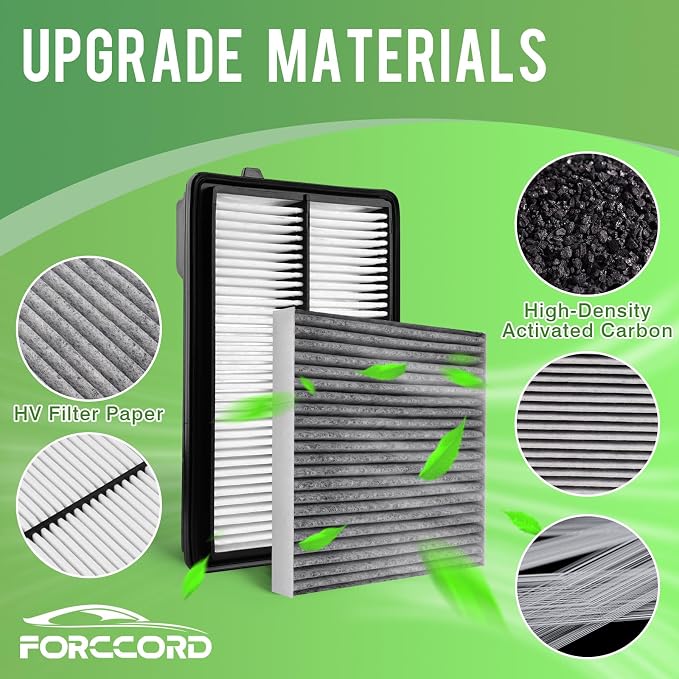 Cabin & Engine Air Filter Fit for Honda Accord 3.5L V6 2013-2017, Acura TLX 3.5L V6 2015-2020 Activated Carbon Cabin Filter Replacement CF10134 CA11477 Car Accessories