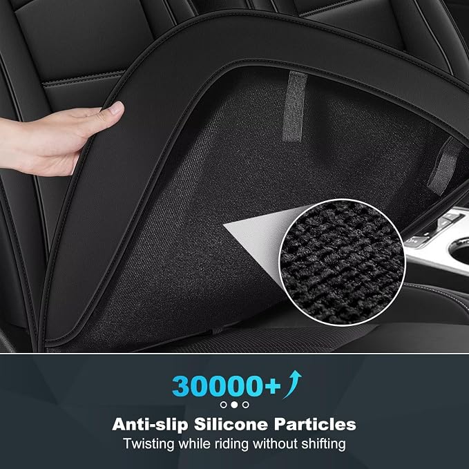 Car Seat Covers for Jeep Grand Cherokee 2011-2021 Front Seat - Waterproof Leather Custom Automotive Seat Covers Protector (2PCS Front,Black)