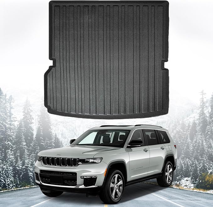 Premium Cargo Liner for Jeep Grand Cherokee L with Cut 2021-2026 - 100% Protection - Custom Fit Car Trunk Mat - All-Season Cargo Mat - 3D Shaped Laser Measured Trunk Liners for Jeep Grand Cherokee L