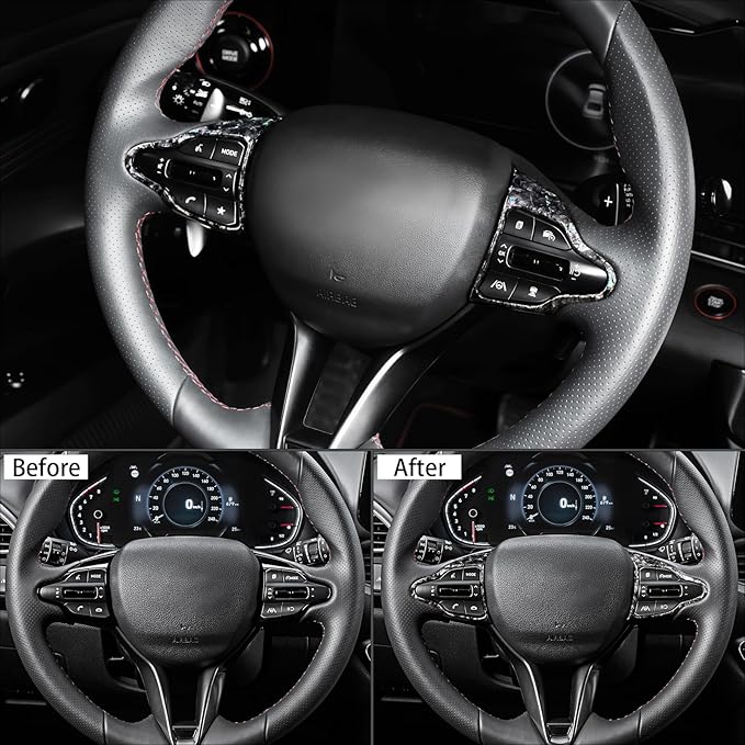 Steering Wheel Trim Control Button Cover Compatible with Hyundai Veloster JS N line 2019-2022 Hyundai Kona N Hyundai Elantra CN7 N Hyundai i30 2017-2022 Accessories (Gravel Style)