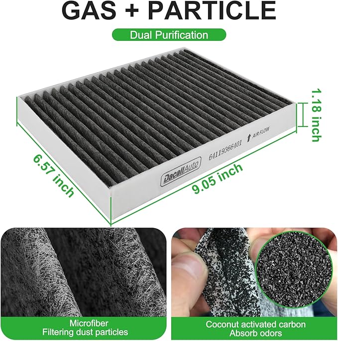 Cabin & Engine Air Filter Set for BMW X5/X6/X7 2019-2022 (3.0L ONLY), for 530e/530i/540i/740i/840i, 530e xDrive, 530i xDrive, 540d xDrive, 540i xDrive, 740i xDrive, 740e xDrive, 840i xDrive, 3.0L 2.0L