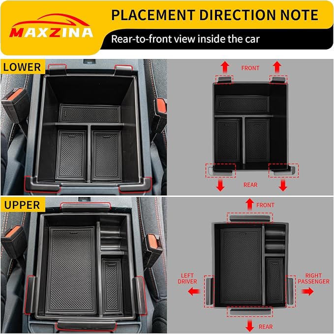 Center Console Organizer Bundle with 2022-2024 Ford Maverick (Not for 2025 2026) Dashboard Storage Organizer Silicone Dash Insert Tray Dashboard Storage Box for 2023 Maverick Accessories
