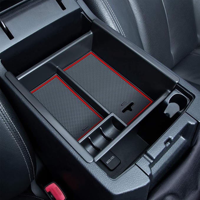 JKCOVER Center Console Organizer Tray (RED) and Armrest Cover Compatible with Toyota 4Runner 2010 2011 2012 2013 2014 2015 2016 2017 2018 2019 2020 2021 2022 2023 Toyota 4Runner Accessories