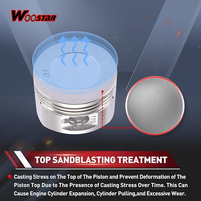 WOOSTAR 52.4mm Piston Ring Kit Replacement for 4 Stroke 110cc Chinese Taotao Coolster Engine ATV Go Kart Dirt Bike