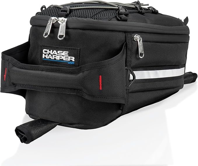 Chase Harper USA 650S Strap Mount Tank Bag, Water-Resistant, Tear-Resistant, Industrial Grade Ballistic Nylon with Anti-Scratch Rubberized Polymer Bottom, Adjustable strap mounting