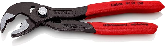 KNIPEX Tools Cobra Water Pump Pliers (8701150), 6-Inch,Red and KNIPEX Mini Pliers Wrench