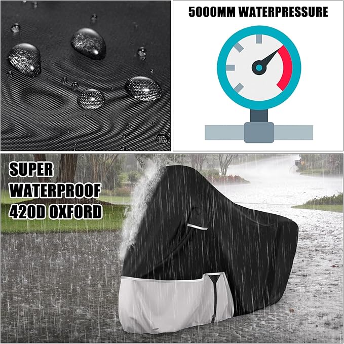 Waterproof Motorcycle Cover Replace for Piaggio Vespa GTV GTS GT60/125/200/250/300 Super Without Trunk Model, 420D Oxford Cloth Motorcycle Cover for Snow Rain Dust Protection