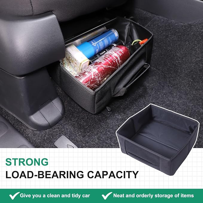 Daeiclru Car Under Seat Storage Box Compatible with Nissan Frontier 2022-2024, Front Under Seat Storage Organizer Driver Passenger Under Hidden Organizer Storage Box with Handle (1PCS)