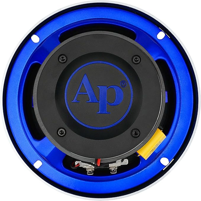 Audiopipe 6.5" Compression Horn Mid-Range Loudspeaker (APMB-628GH-BLU), 300W, Built-in Compression Horn Driver, Flat Steel Basket, 2-Way Coaxial, KSV Voice Coil, Grill, Sleek Candy Blue