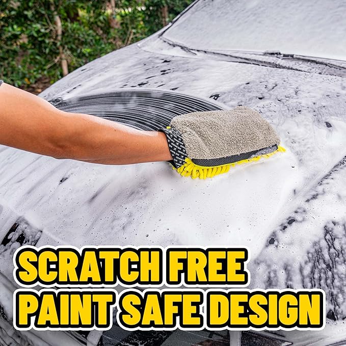 Chemical Guys Three-Way Premium Microfiber Wash Mitt 2 Pack – Ultra Plush Scratch-Free Wash Mitts for Cars, Trucks, Motorcycles & RVs – Safe for Paint, Chrome & Glass