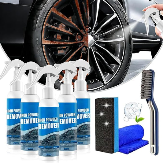 Multi-Functional Quick-Acting Rust Removal Spray, 2026 New 100ml Multipurpose Iron Powder Remover Spray for Car, Fast-Acting Formula & Easy Sprays Application for Metal, Bikes, Tools (100ML*5PCS)