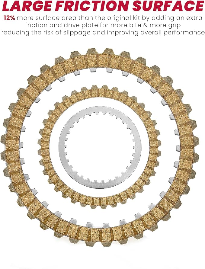 Extra Plate Sportster Friction Steel Clutch Disc Kit compatible with Harely Davidson Sportster 1991-2017 Big Twin Tourign Dyna Softail 1990-1997 Buell All Models 91-2002 17PCS Big Twin Clutch