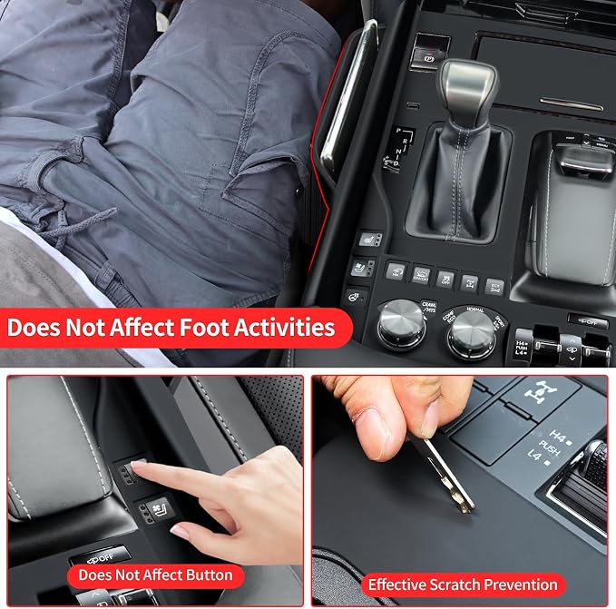 Seat Gap Multifunctional Tray for Lexue LX570 LX450d 2016-2022 Interior Accessories Central Control Storage Box Modification LX 570 LX 450d Internal Modification Accessories (2016-2022 Black)