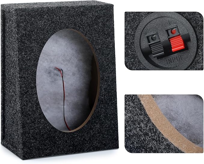 BBTO 2 Pcs Angled Style Car Audio Speaker Box 6x9 Speaker Boxes Car Audio Enclosures Sturdy Constructed Truck Speaker Box for Home Vehicle Subwoofer Sound Supplies(8.66 x 4.72 x 12.8 Inch)