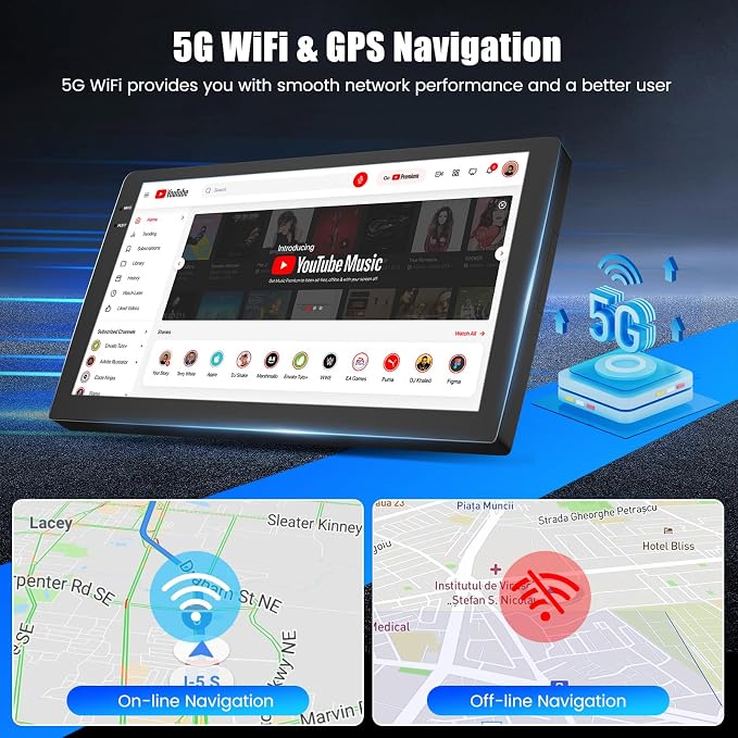 Hikity 4+64G Android 15 Car Stereo for Subaru Forester Impreza WRX STI 2008-2012, 9” Touchscreen Radio with CarPlay, Android Auto, Bluetooth, GPS Navigation, WiFi, DSP, FM, RDS + AHD Backup Camera
