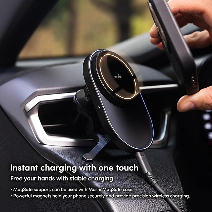 Moshi Qi2 Wireless Car Charger(15W) - Mist Black