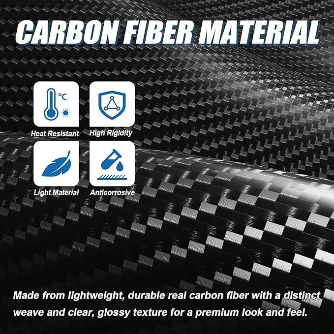 Real Carbon Fiber Headlight Switch Panel Trim Compatible with Corvette C7 2014–2019, Interior Decal Sticker Accessories