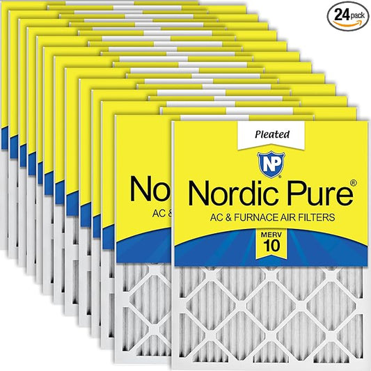 Nordic Pure 18x18x1 (Actual Size: 17 3/4 x 17 3/4 x 3/4) Pleated MERV 10 Air Filters 24 Pack