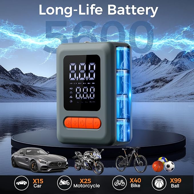 ApexNexus Tire Inflator Portable Air Compressor & Car Jump Starter (C9)