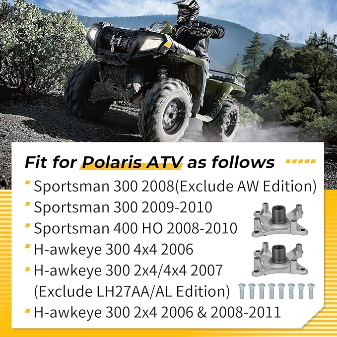 M MATI Rear Left & Right Hubs w/Bolts for Polaris Sportsman 400 300 2008-2010 H-awkeye 300 4x4 2x4 2006-2011 5135546 5135406