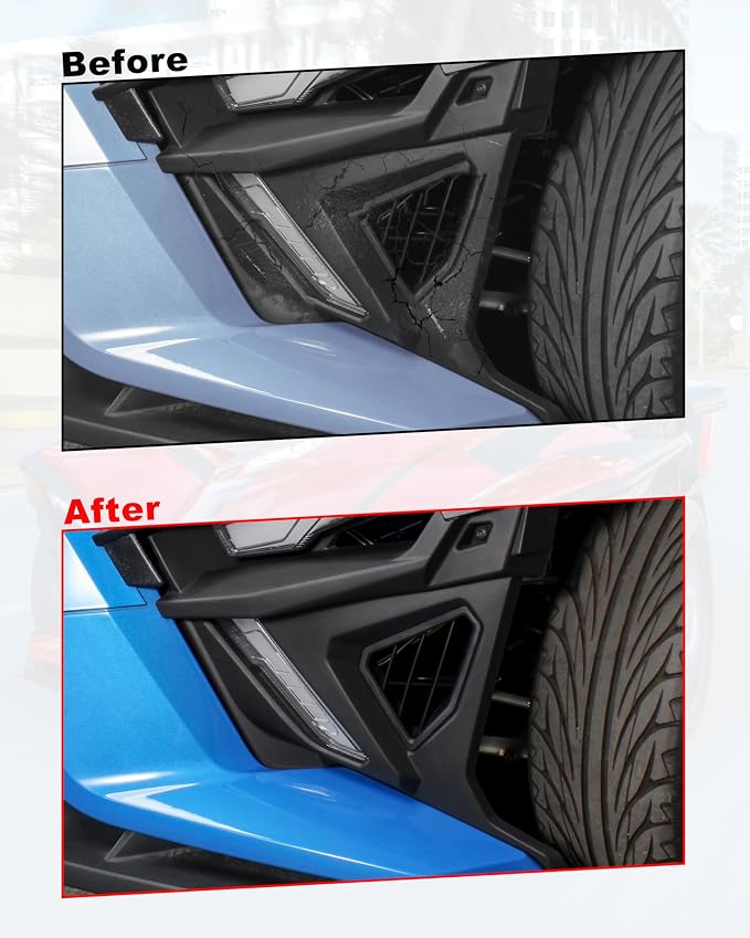 Front Lower Accent Panel Kit for Slingshot, Decorative Plate Daytime Running Lights Trim Panel Upgrade Kit for Polaris Slingshot S SL SLR R LE 2020-2023 Accessories