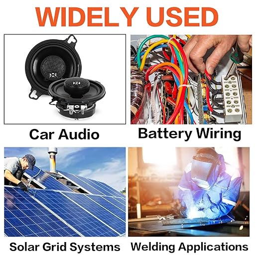 4 Gauge Wire(25ft Each - Red/Black) Copper Clad Aluminum CCA Automotive Wire with 50ft 1/2" Cable Sleeve - Ideal for Car Audio, Solar, Auto, RV, Marine Power & Ground Cables