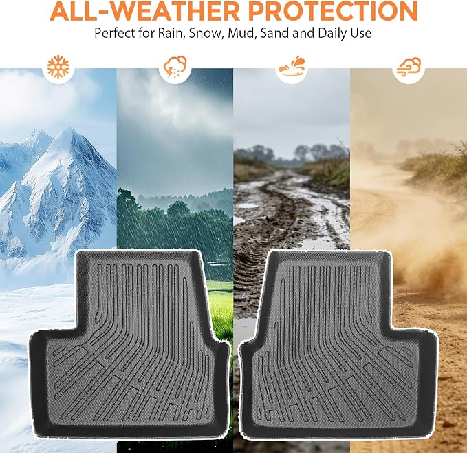 Floor Mats for Chevrolet Chevy Volt Gas & PHEV 2016-2019, Heavy Duty TPE All Weather Protection, Waterproof Non-Slip Black Car Liners (Two-Row Floor Mats & Cargo Liner)