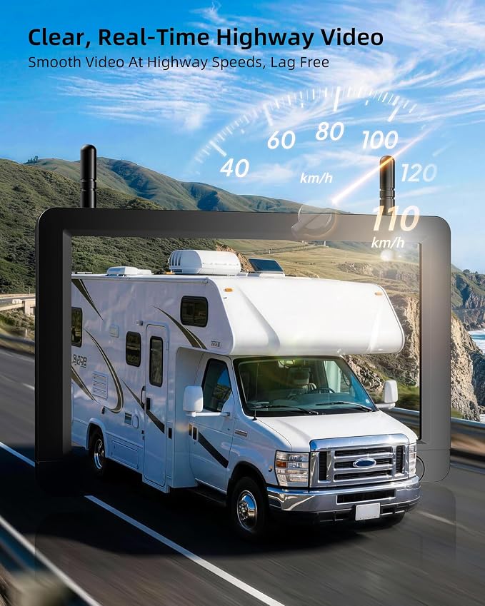 Wireless Backup Camera for Rvs, BSD Alert, AI Detection, 6X Zoom, 1080P | 320FT Stable Signal, 150° Wide View, 4-Channel Expandable, Furrion Ready, IP69K Metal Housing