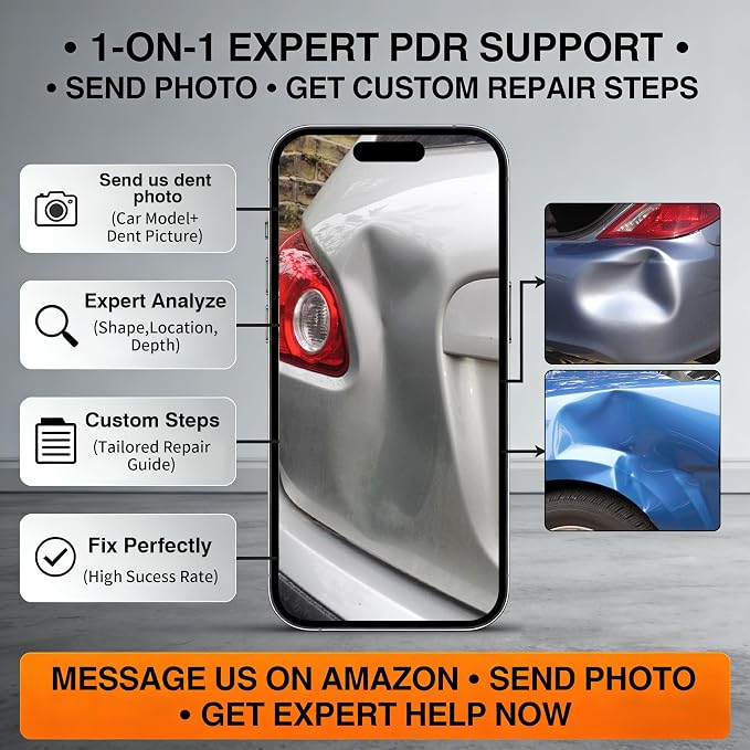 Professional Car Dent Repair Kit - 2-in-1 Slide Hammer T-Bar Bridge Puller with 100W Hot Glue Gun Rubber Hammer and 76 Tabs - for Auto Body Paintless Removal on Vehicles Appliances and Metal Surfaces