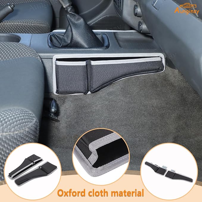 Aunginsy Center Console Gear Shift Side Storage Bag Compatible with Nissan Frontier 2009-2017, Central Control Gear Shifter Box Left & Right Side Panel Storage Pocket Organizer Tray Pouch Accessories