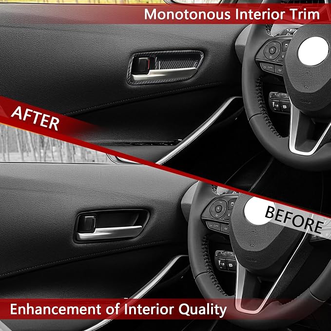 Carbon Fiber Inner Door Handle Bowl Cover Compatible with Toyota Corolla 2020–2026 & Corolla Hatchback 2019–2026