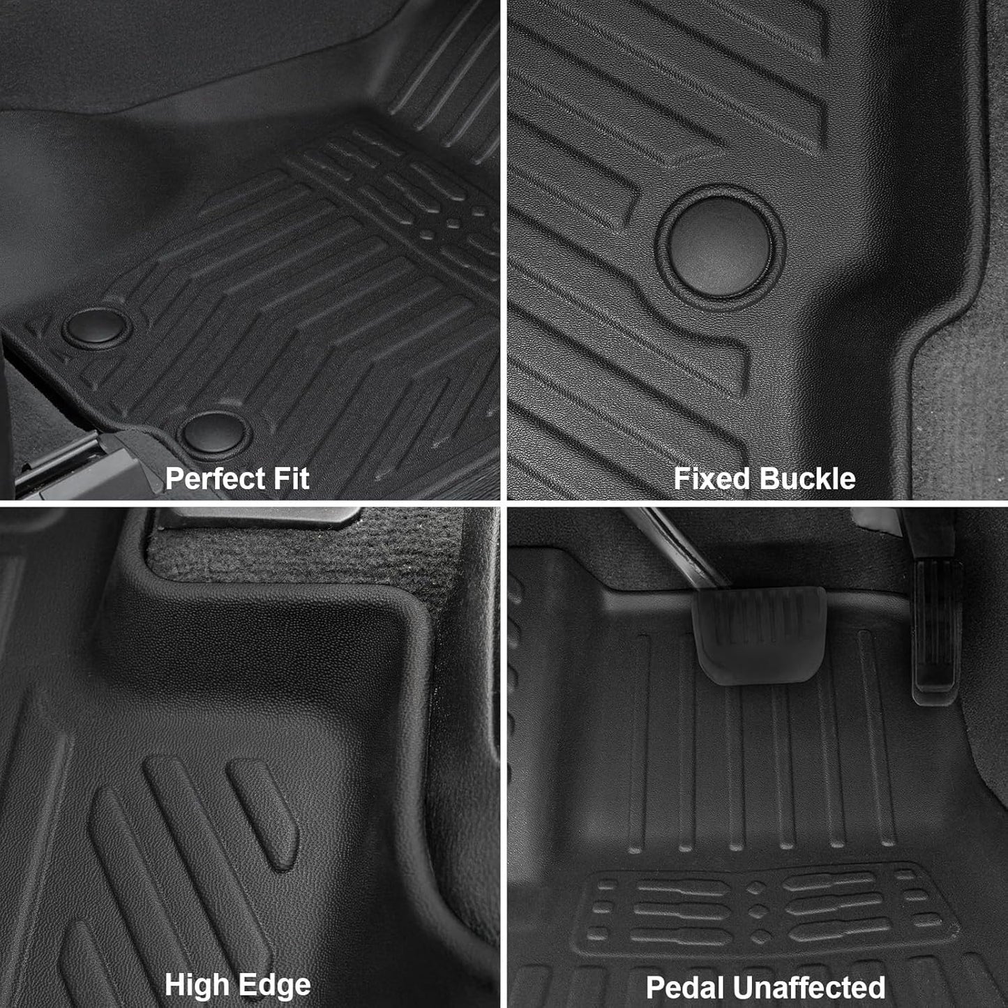 Floor Mats Set for 2022-2025 Jeep Grand Cherokee Accessories, Full Coverage All Weather Floor Mats Cargo Mat with Backrest Protectors & Door Sill Guards (Include 4xe Not for L or WK)