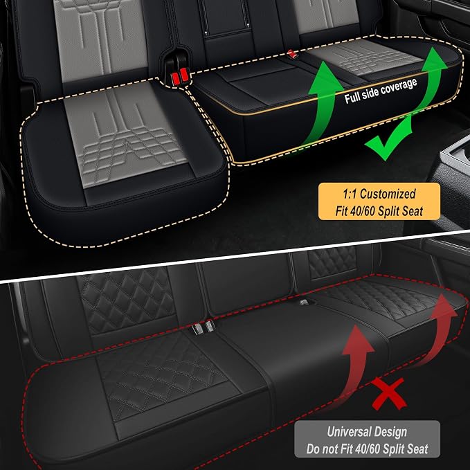 for Ford 2025 2026 F150 Seat Covers 2009-2026 F250 F350 F450 2017-2026 | Premium Handmade Leather Waterproof Fits Not Only SuperCrew Lightning King Ranch Platinum Tremor SVT Raptor