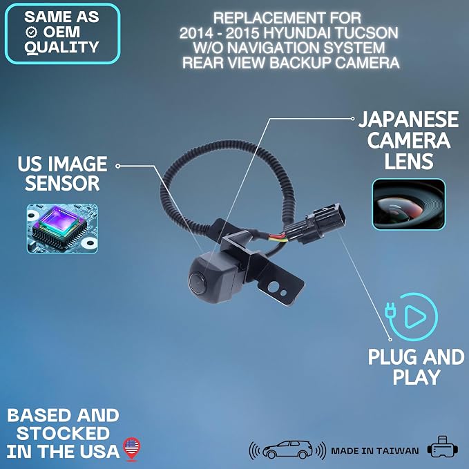 Backup Camera Replaces for 2014-2015 Hyundai Tucson w/o Navigation System OE Part # 95790-2S511