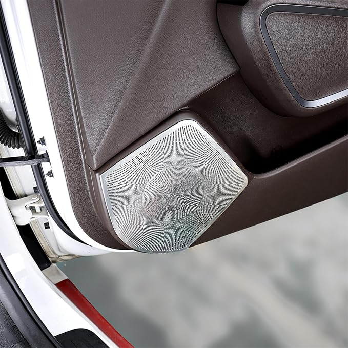 Stainless Steel Door Speaker Decoration Covers Trim Compatible with KIA Soul 2020-2025 Accessories (Silver)