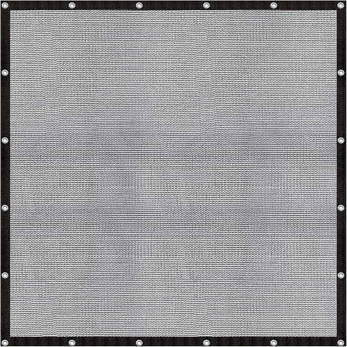 Cool Area 60-70% Shade Cloth 8x8FT Heavy Duty Knitted Mesh Tarp with Grommets Mesh Screen for Patio Canopy Garden Porch Greenhouse Pools Dog Kennel Black