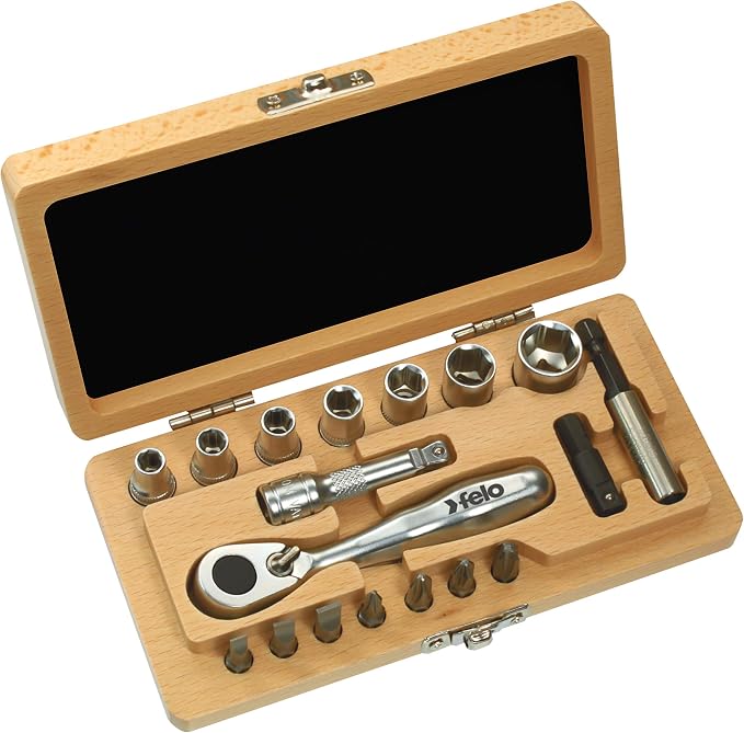 Felo XS 18 Classic 18 pc Wood Case Set - Metric