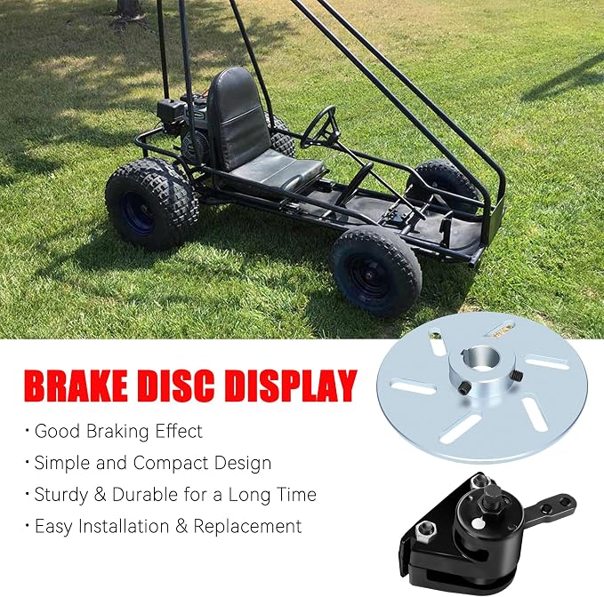 GREHUA Go Kart Brake Kit Compatible with Yerf-Dog Manco 9598 9597 ASW Bristers Airheart MB-1, Mechanical Disc Brake Caliper with Bracket for Predator 212cc 196cc 6.5hp GX160 Drift Trike Go Cart Parts