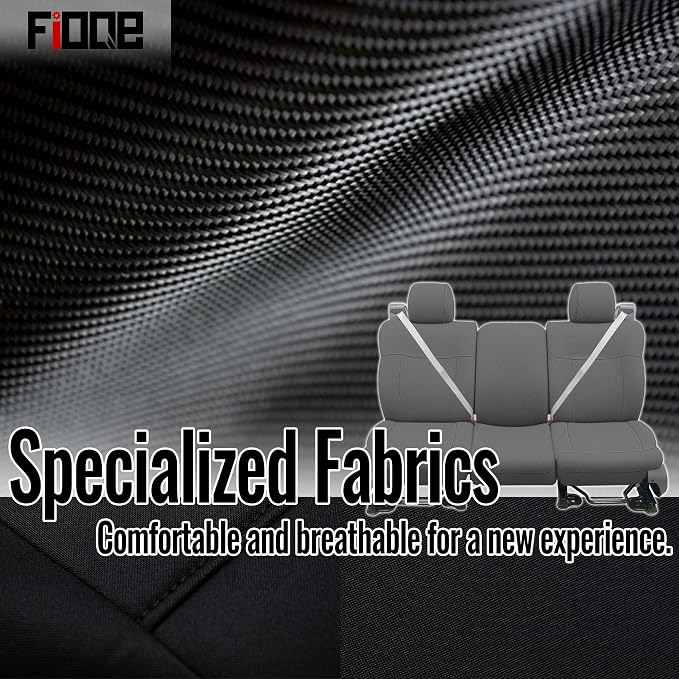 Heavy-Duty Knit Seat Covers for Ford F150 XLT Super Cab 2004 2005 2006 2007 2008 Front Bench Durable Fabric Protection - Gray